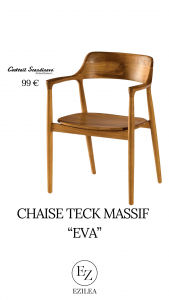 Chaise teck massif "Eva"